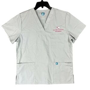 Adar Scrubs Top Small Womens Short-Sleeve Pockets Cotton Blend‎ Scrub Medical